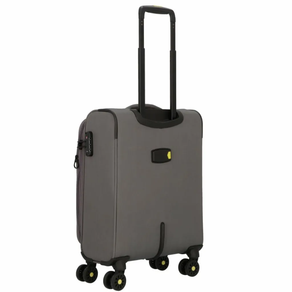 Hot d&n Travel Line 9704 4 Rollen Kabinentrolley S 55 cm mit Dehnfalte grey