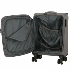 Hot d&n Travel Line 9704 4 Rollen Kabinentrolley S 55 cm mit Dehnfalte grey