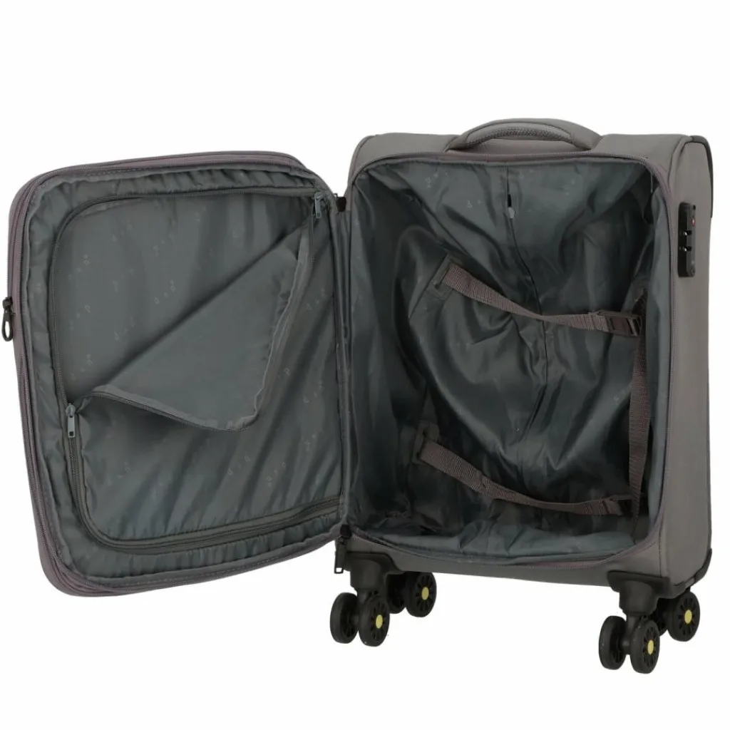 Hot d&n Travel Line 9704 4 Rollen Kabinentrolley S 55 cm mit Dehnfalte grey