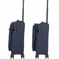 New d&n Travel Line 9704 4 Rollen Kabinentrolley S 55 cm mit Dehnfalte dark blue