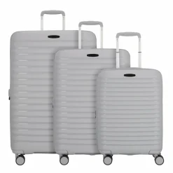 Outlet d&n Travel Line 4500 4 Rollen Kofferset 3-teilig mit Dehnfalte grey