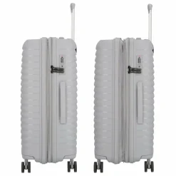 Outlet d&n Travel Line 4500 4 Rollen Kofferset 3-teilig mit Dehnfalte grey