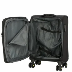d&n Weichgepäck Kabinengepäck|4-Rollen Kabinentrolleys<Travel Line 9704 4 Rollen Kabinentrolley S 55 cm mit Dehnfalte black