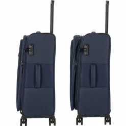 Best d&n Travel Line 9704 4 Rollen Kofferset 3-teilig mit Dehnfalte dark blue