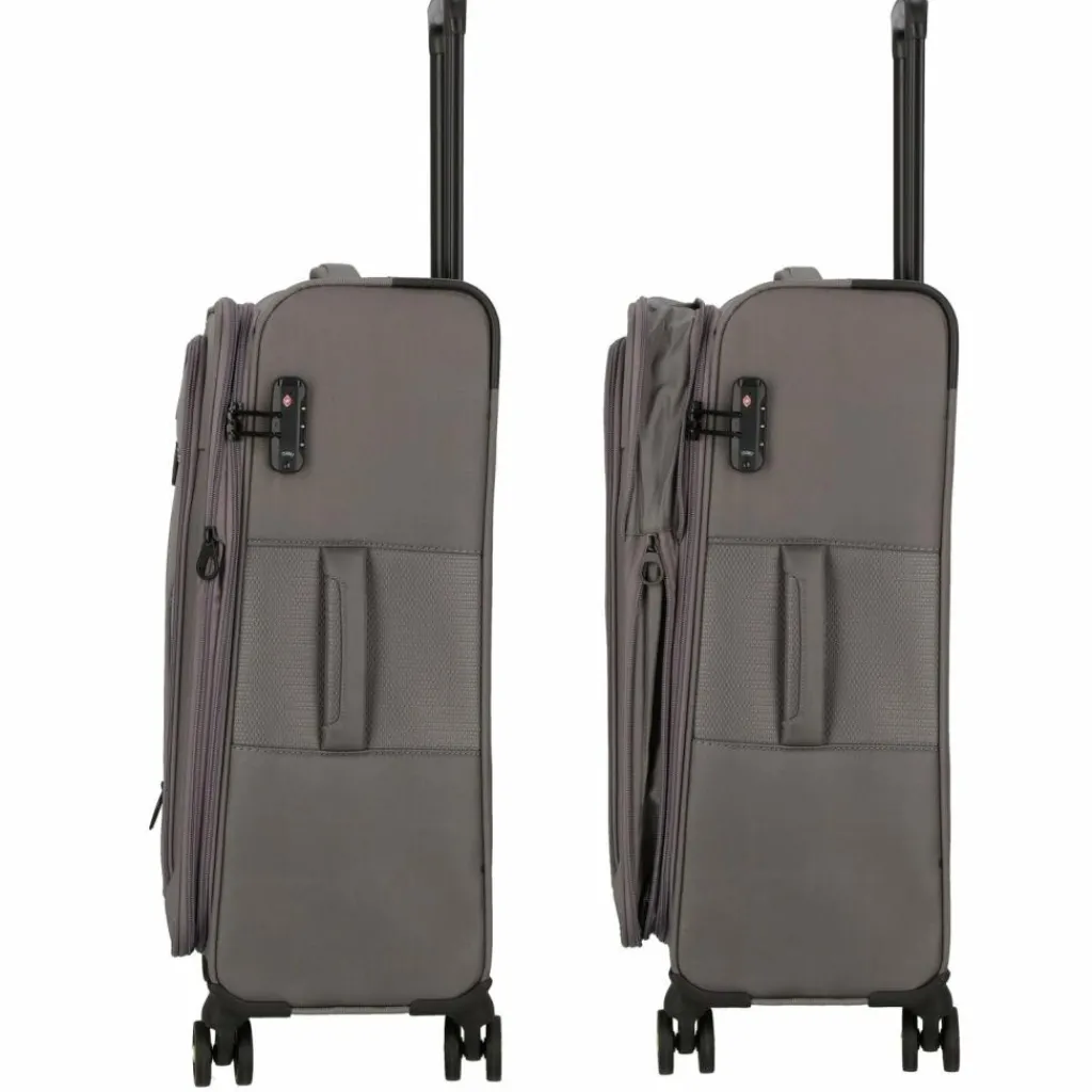 Sale d&n Travel Line 9704 4 Rollen Kofferset 3-teilig mit Dehnfalte grey