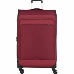 d&n Weichgepäck|4-Rollen Koffer<Travel Line 9504 4 Rollen Trolley L 76 cm mit Dehnfalte dark red