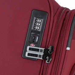 d&n Weichgepäck|4-Rollen Koffer<Travel Line 9504 4 Rollen Trolley L 76 cm mit Dehnfalte dark red