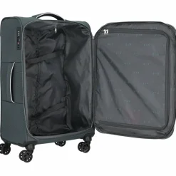 Hot d&n Travel Line 9204 4 Rollen Trolley M 66 cm mit Dehnfalte grau