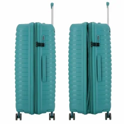 d&n 4-Rollen Koffer|Hartgepäck<Travel Line 4500 4 Rollen Trolley L 75 cm mit Dehnfalte petrol