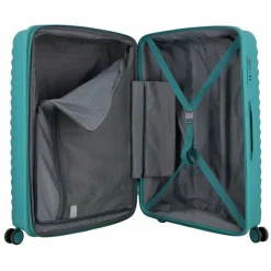 d&n 4-Rollen Koffer|Hartgepäck<Travel Line 4500 4 Rollen Trolley L 75 cm mit Dehnfalte petrol