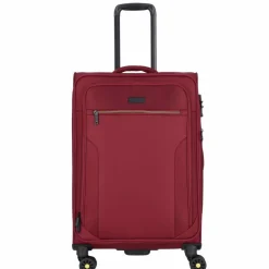 d&n Weichgepäck|4-Rollen Koffer<Travel Line 9704 4 Rollen Trolley M 68 cm mit Dehnfalte dark red