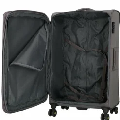 Hot d&n Travel Line 9704 4 Rollen Trolley L 78 cm mit Dehnfalte grey