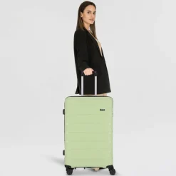 d&n 4-Rollen Koffer|Hartgepäck<Travel Line 4100 4 Rollen Trolley L 74 cm lime green