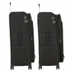 d&n Weichgepäck|4-Rollen Koffer<Travel Line 9504 4 Rollen Trolley L 76 cm mit Dehnfalte black