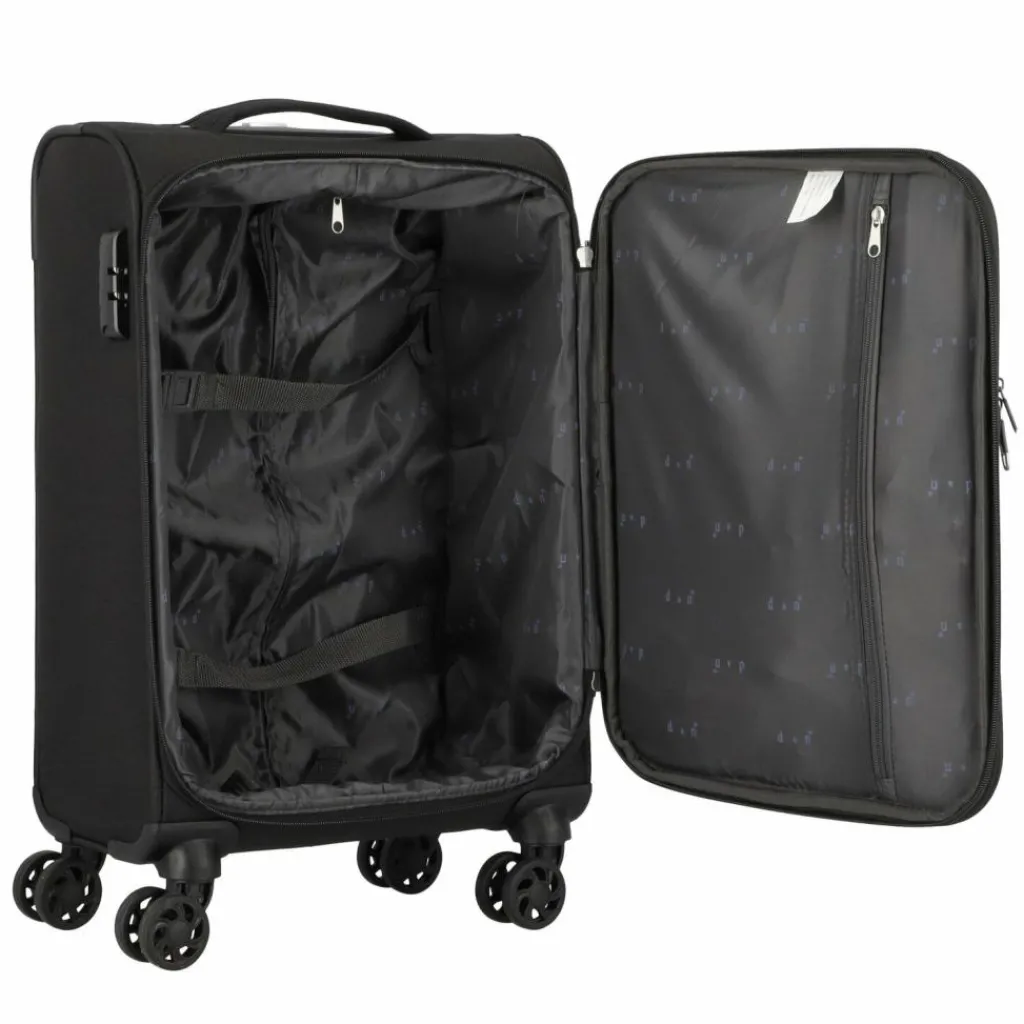 Best d&n Travel Line 6854 4-Rollen Kabinentrolley 55 cm schwarz