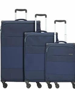 Outlet d&n Travel Line 9004 4-Rollen Kofferset 3tlg. blau