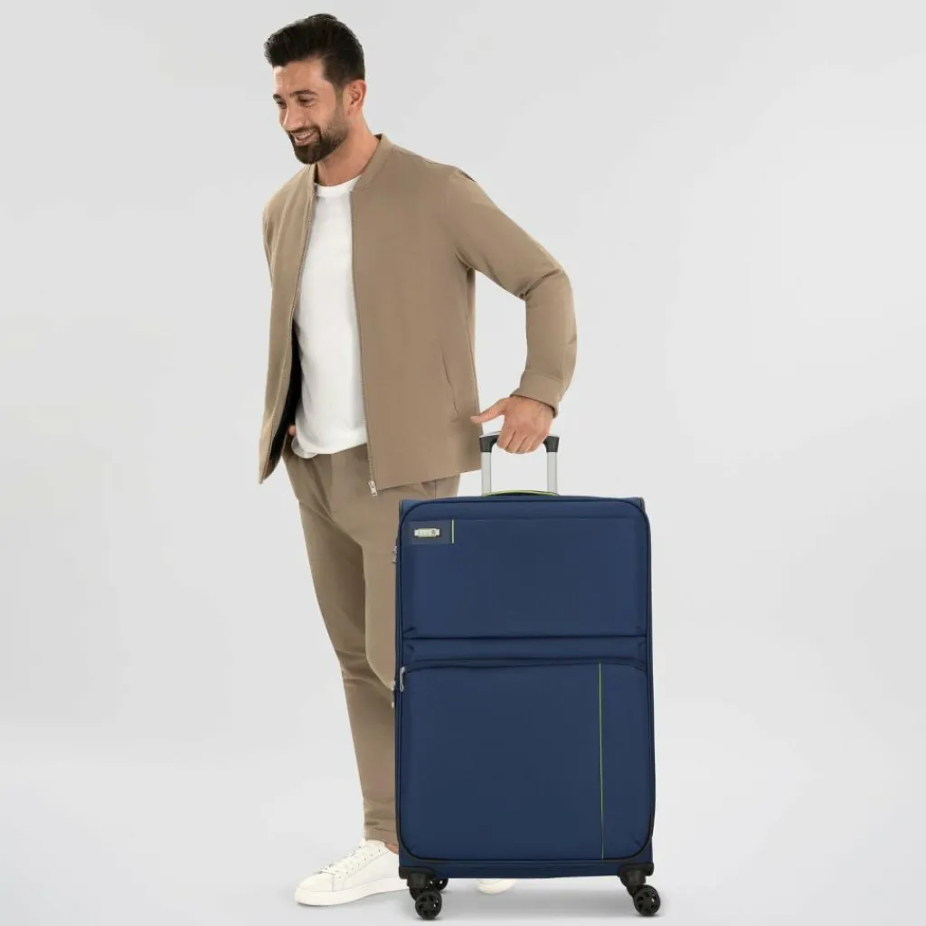 d&n Weichgepäck|4-Rollen Koffer<Travel Line 6704 4-Rollen Trolley 75 cm blue green