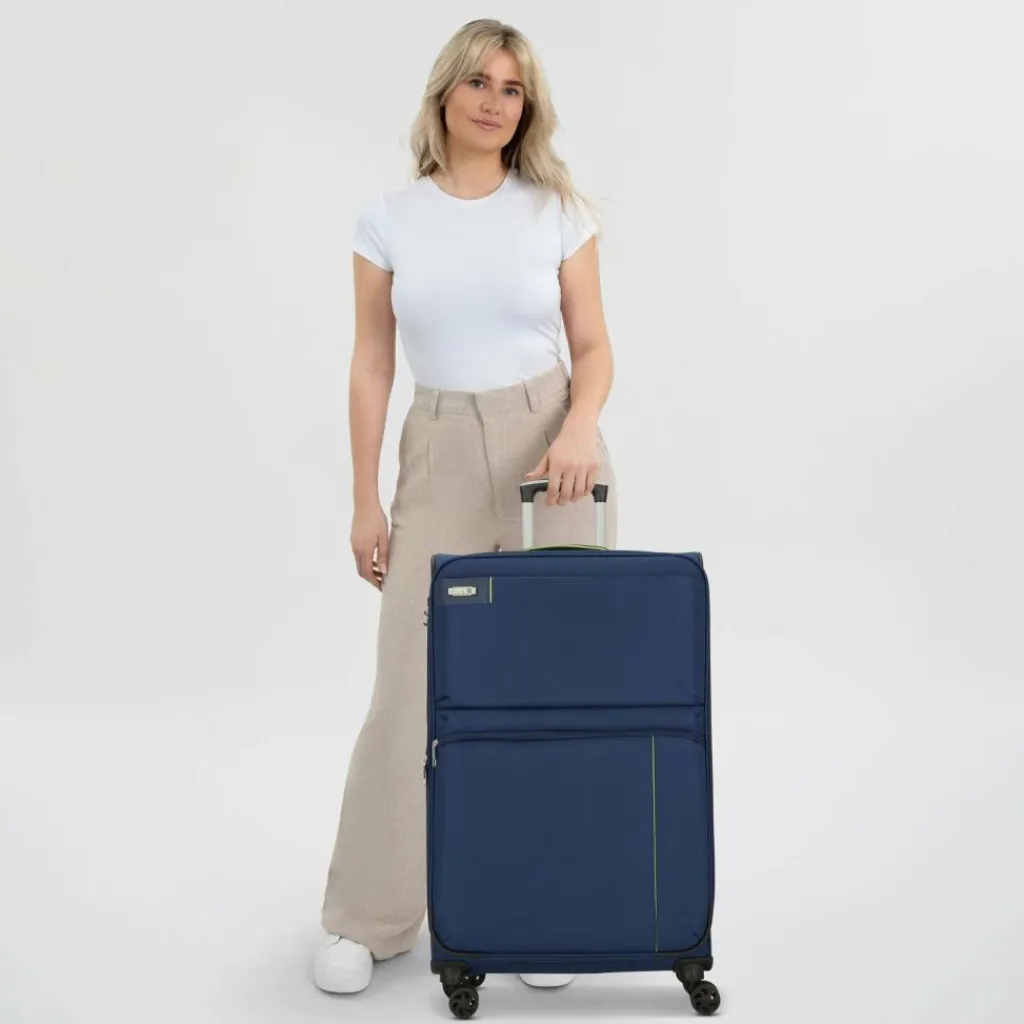 d&n Weichgepäck|4-Rollen Koffer<Travel Line 6704 4-Rollen Trolley 75 cm blue green