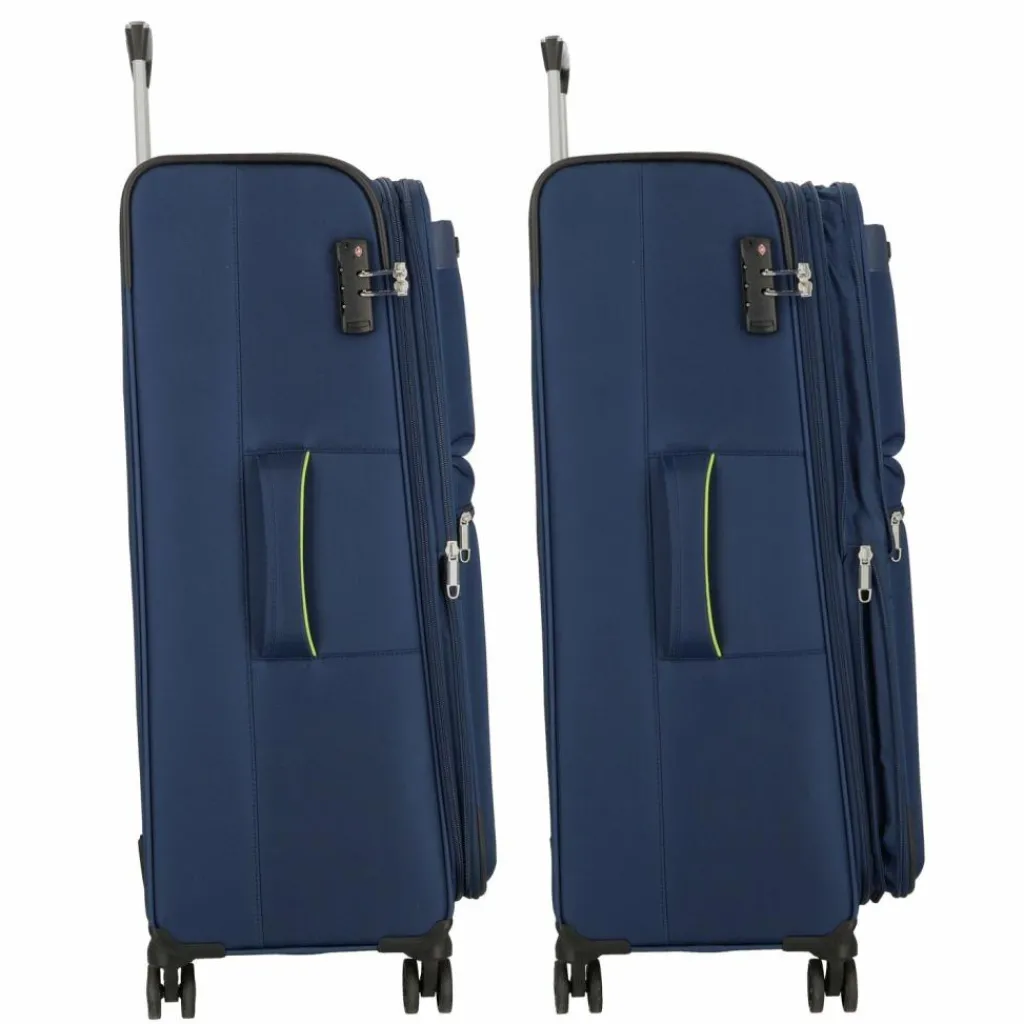 d&n Weichgepäck|4-Rollen Koffer<Travel Line 6704 4-Rollen Trolley 75 cm blue green