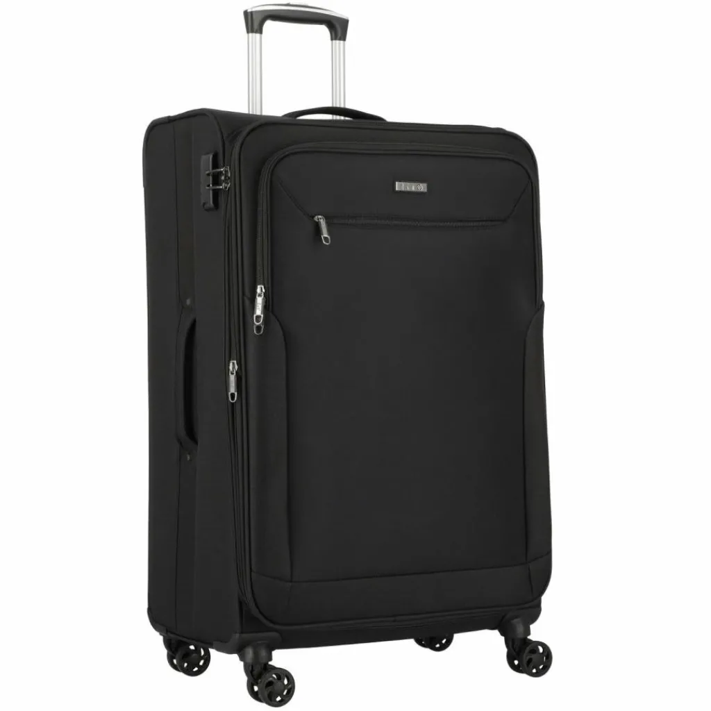 d&n Weichgepäck|4-Rollen Koffer<Travel Line 6874 4-Rollen Trolley 76 cm schwarz