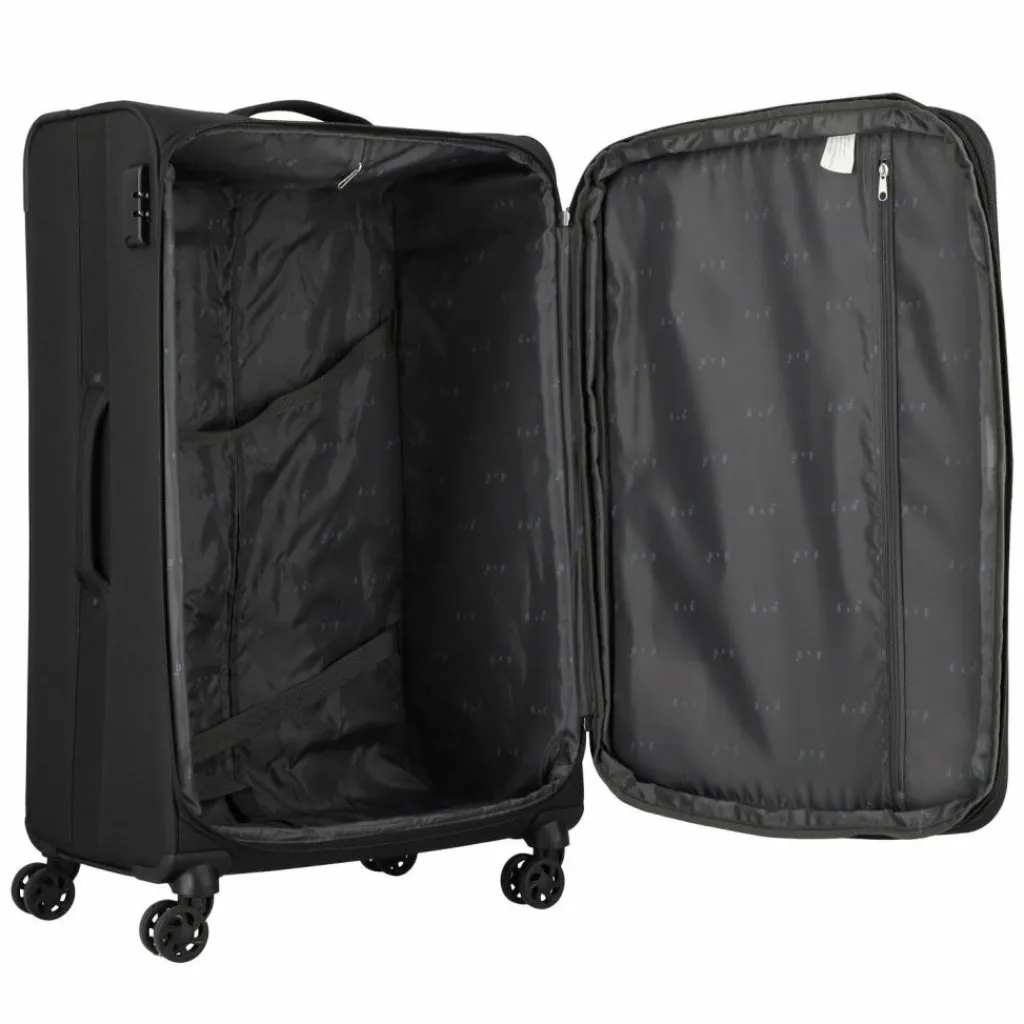 d&n Weichgepäck|4-Rollen Koffer<Travel Line 6874 4-Rollen Trolley 76 cm schwarz
