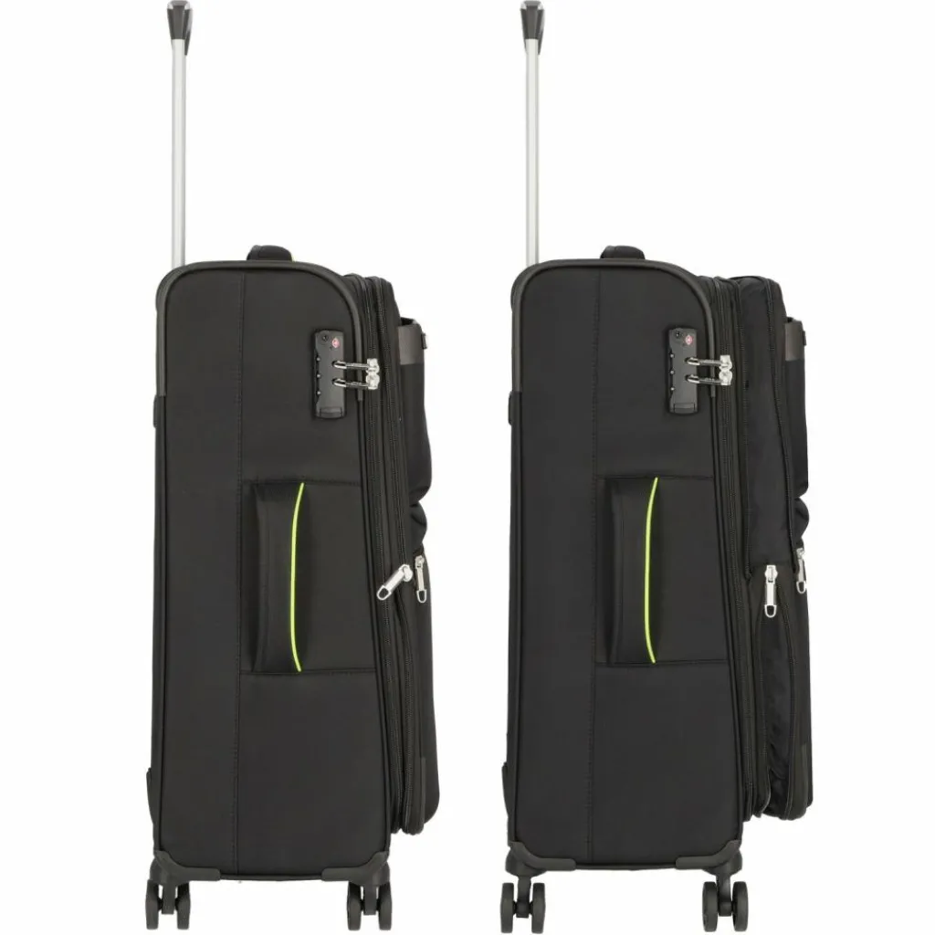 d&n Weichgepäck|4-Rollen Koffer<Travel Line 6704 4-Rollen Trolley 65 cm schwarz