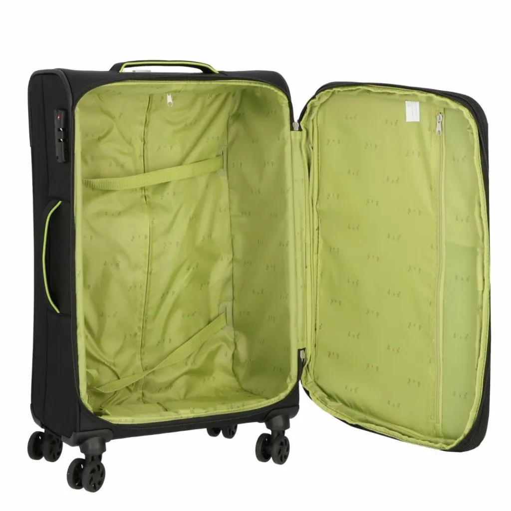 d&n Weichgepäck|4-Rollen Koffer<Travel Line 6704 4-Rollen Trolley 65 cm schwarz