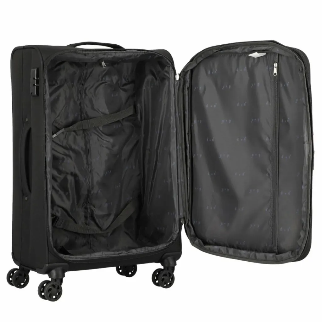 d&n Weichgepäck|4-Rollen Koffer<Travel Line 6864 4-Rollen Trolley 66 cm schwarz