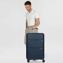 d&n Hartgepäck|4-Rollen Koffer<Travel Line 4300-Plus 4 Rollen Trolley L 76 cm mit Dehnfalte dark blue