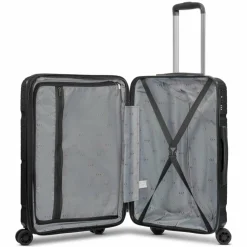 Sale d&n Travel Line 4300-Plus 4 Rollen Trolley M 65 cm mit Dehnfalte black