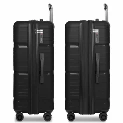 Sale d&n Travel Line 4300-Plus 4 Rollen Trolley L 76 cm mit Dehnfalte black