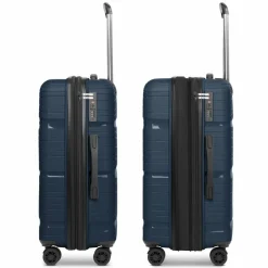 d&n Hartgepäck|4-Rollen Koffer<Travel Line 4300-Plus 4 Rollen Trolley M 65 cm mit Dehnfalte dark blue