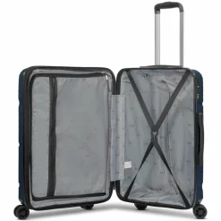 d&n Hartgepäck|4-Rollen Koffer<Travel Line 4300-Plus 4 Rollen Trolley M 65 cm mit Dehnfalte dark blue