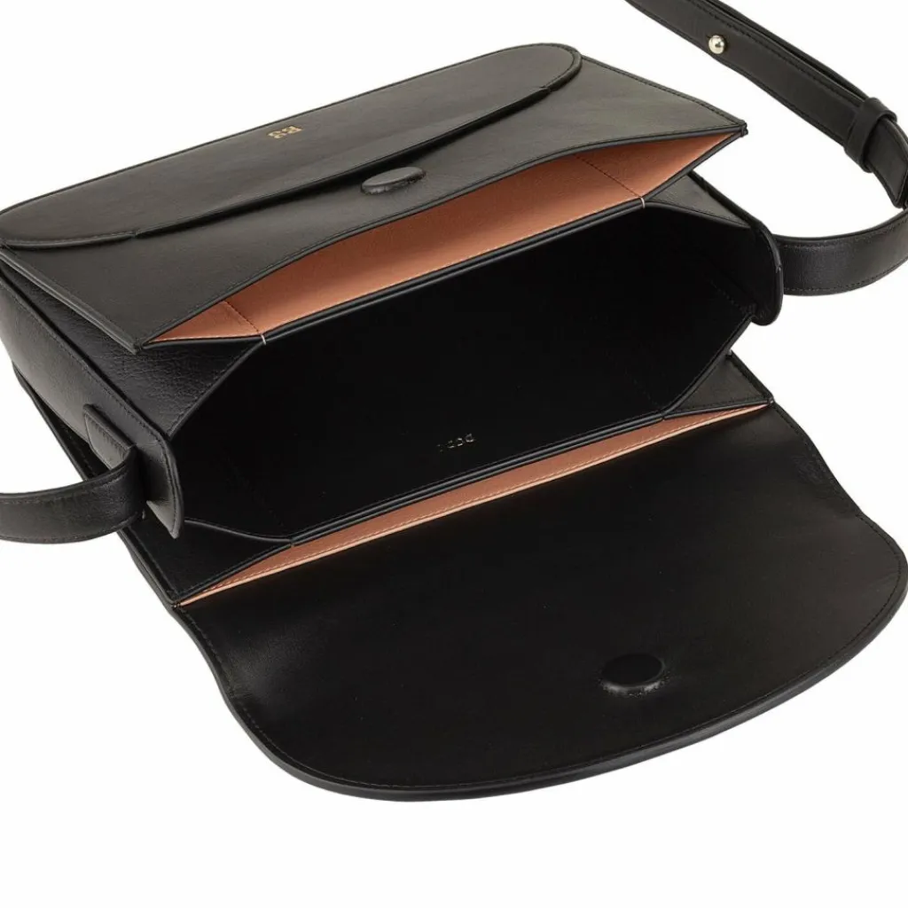 DuDu Umhängetaschen<Cefalonia Umhängetasche Leder 21 cm black rosa