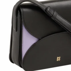 DuDu Umhängetaschen<Cefalonia Umhängetasche Leder 21 cm black lavender