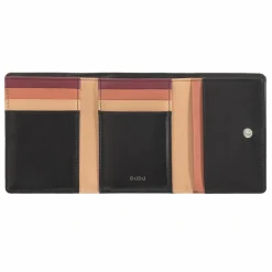 DuDu Damengeldbörsen Querformat<Corsica Geldbörse RFID Schutz Leder 11 cm schwarz