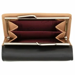 DuDu Damengeldbörsen Querformat<Corsica Geldbörse RFID Schutz Leder 11 cm schwarz