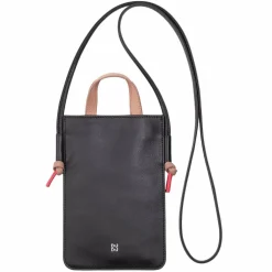 New DuDu Faro Handytasche Leder 13 cm schwarz rose