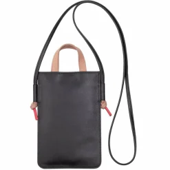 New DuDu Faro Handytasche Leder 13 cm schwarz rose