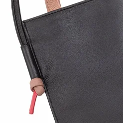 New DuDu Faro Handytasche Leder 13 cm schwarz rose