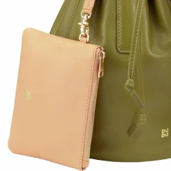 Clearance DuDu Filicudi Beuteltasche Leder 19 cm olive