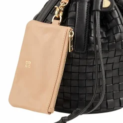 Online DuDu Filicudi Beuteltasche Leder 14 cm black rose