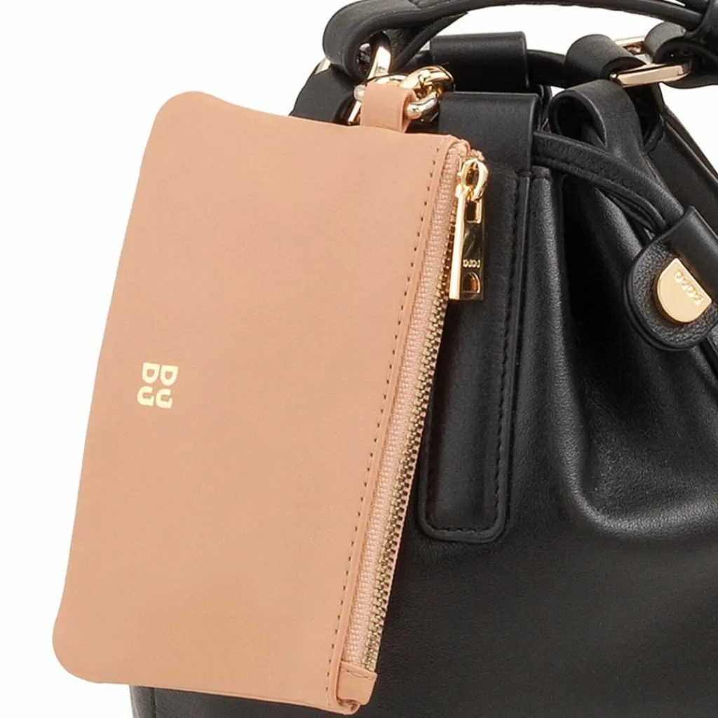 DuDu Filicudi Beuteltasche Leder 14 cm black