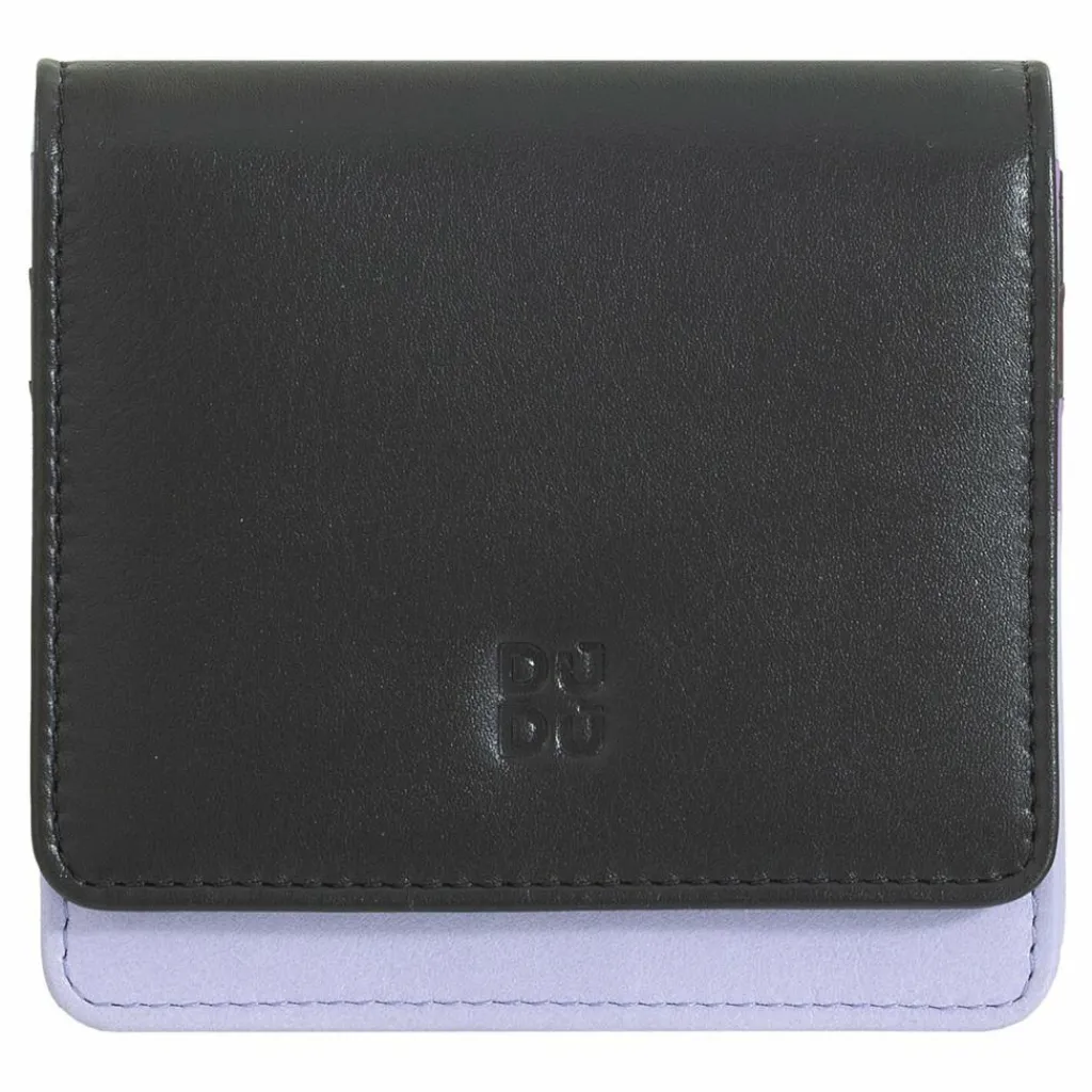 DuDu Damengeldbörsen Hochformat<Flores Geldbörse Leder 10 cm black-lavander