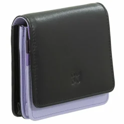DuDu Damengeldbörsen Hochformat<Flores Geldbörse Leder 10 cm black-lavander