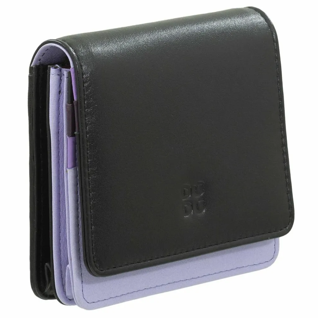 DuDu Damengeldbörsen Hochformat<Flores Geldbörse Leder 10 cm black-lavander
