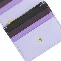 DuDu Damengeldbörsen Hochformat<Flores Geldbörse Leder 10 cm black-lavander