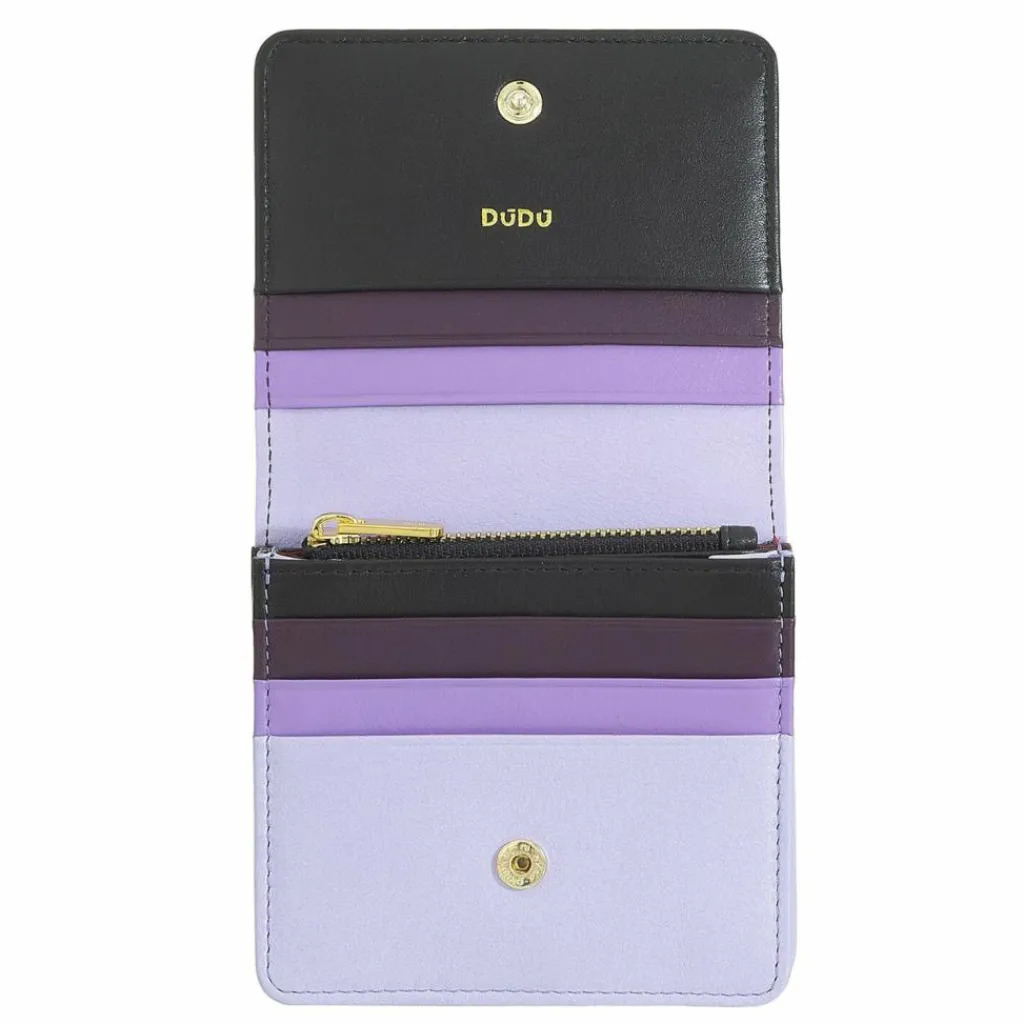 DuDu Damengeldbörsen Hochformat<Flores Geldbörse Leder 10 cm black-lavander