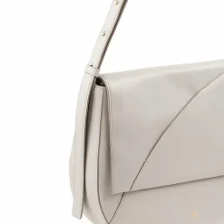 DuDu Schultertaschen|Henkeltaschen<Formentera Schultertasche Leder 34 cm pearl grey