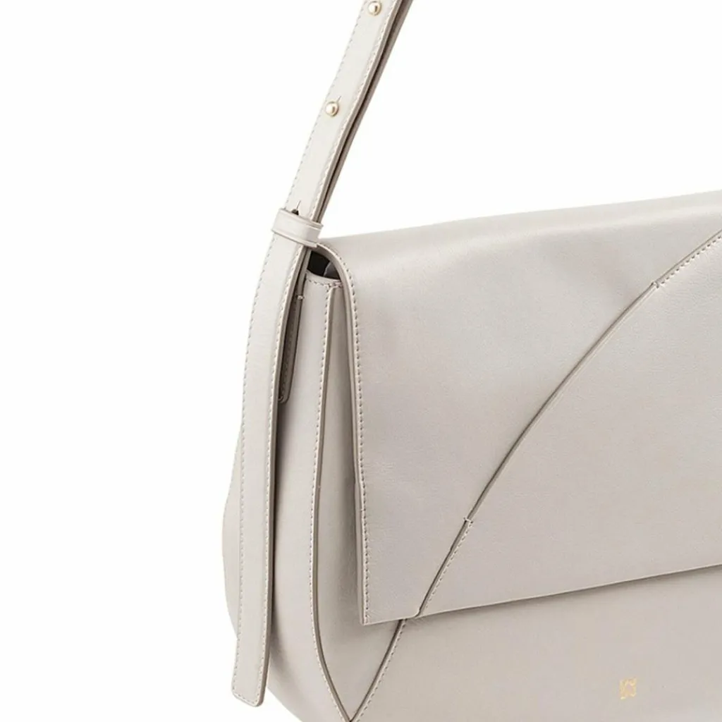 DuDu Schultertaschen|Henkeltaschen<Formentera Schultertasche Leder 34 cm pearl grey